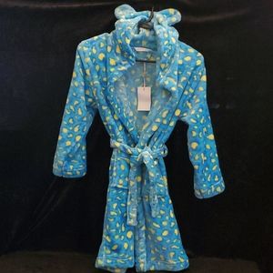 Kids blue cheetah print robe